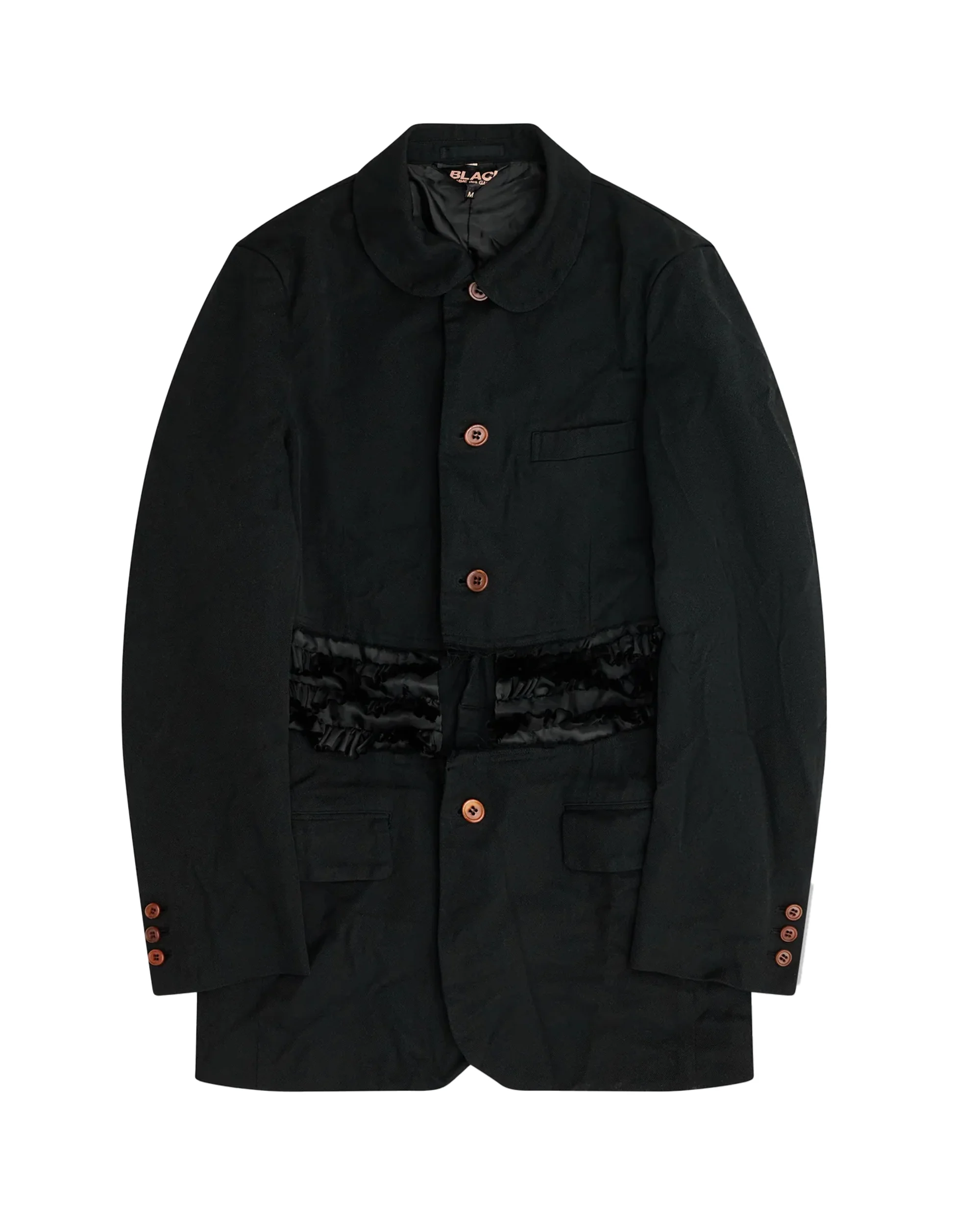 Black CDG Langes Rüschenjacket