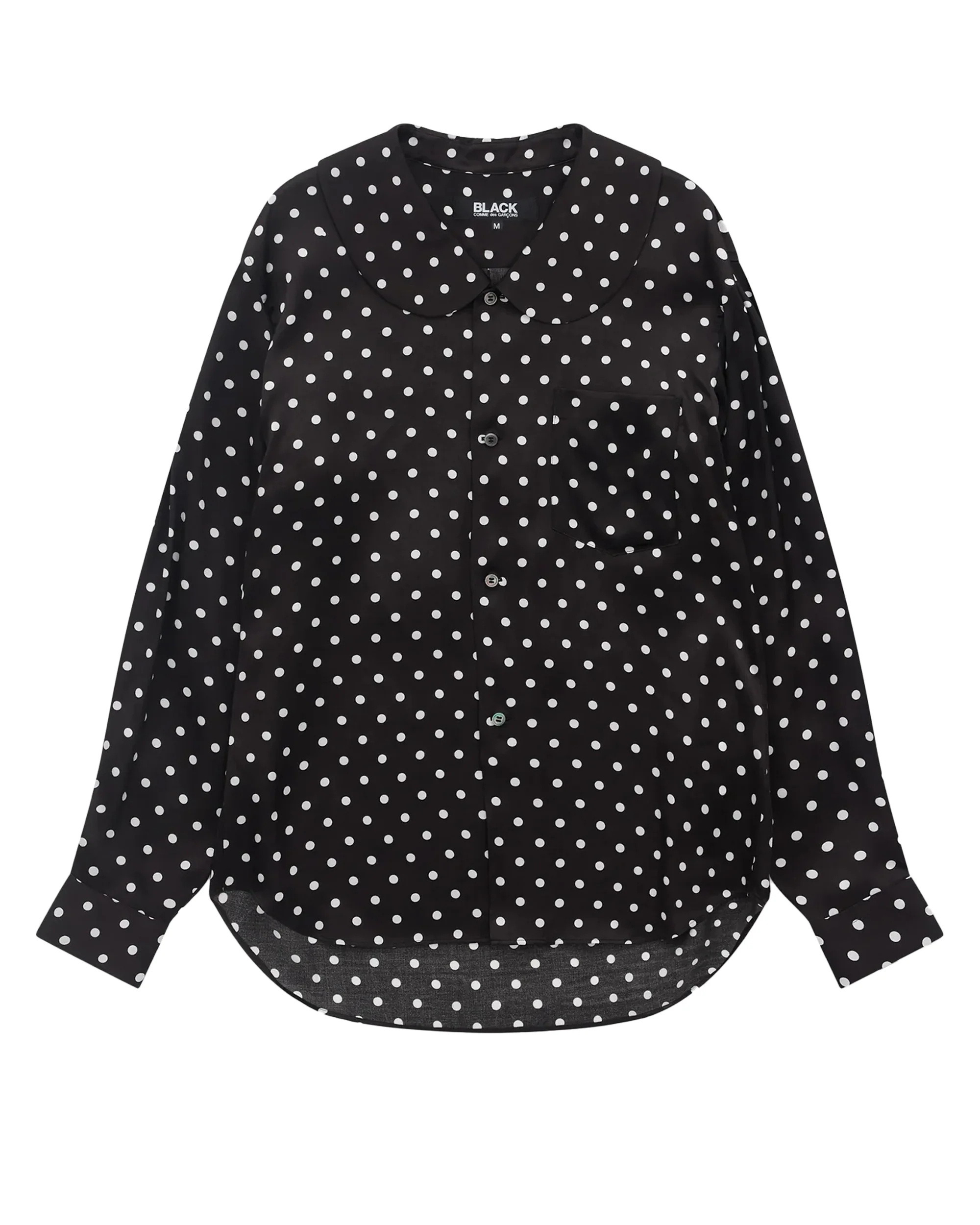 Black CDG Gepunktete Bluse mit Rundkragen
