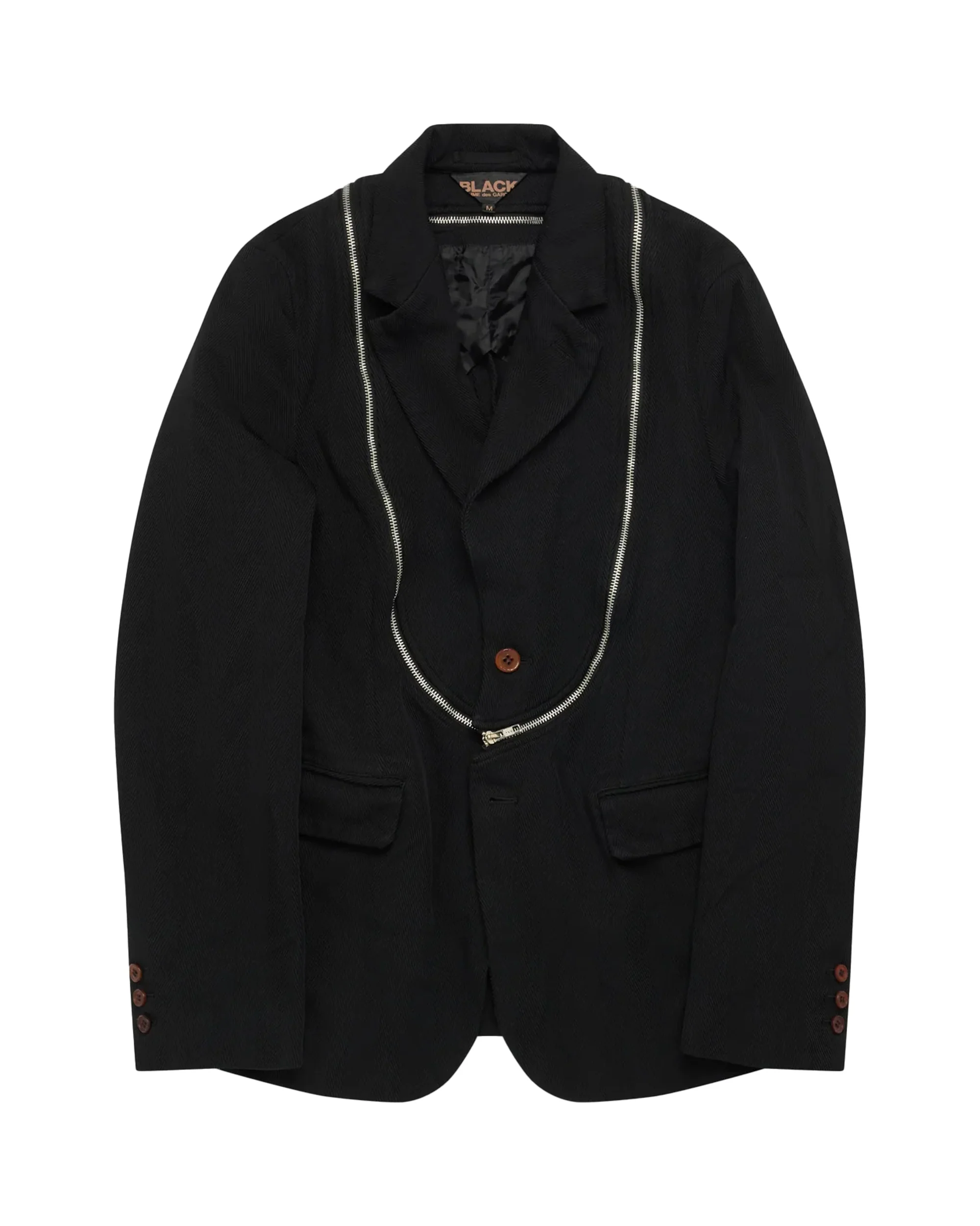 Black CDG Blazer mit Reißverschluss