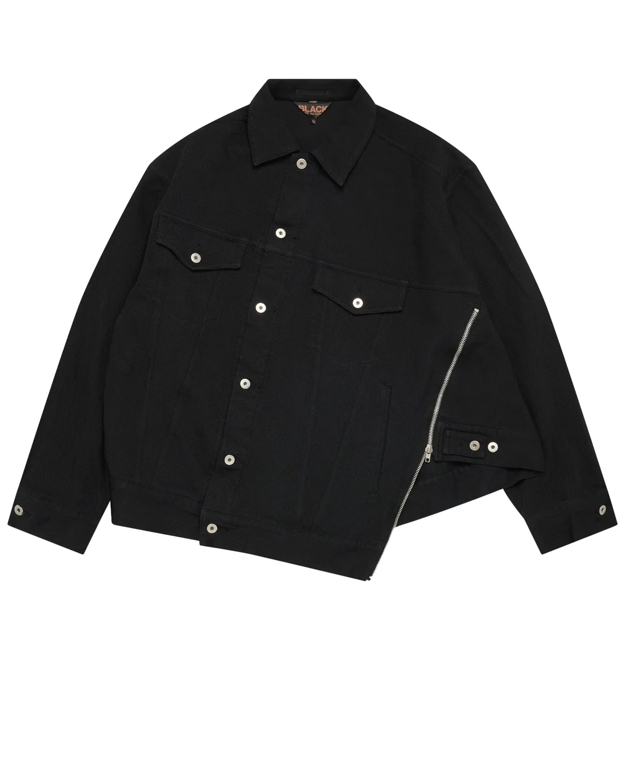 Black CDG Schrägschnitt-Jacke