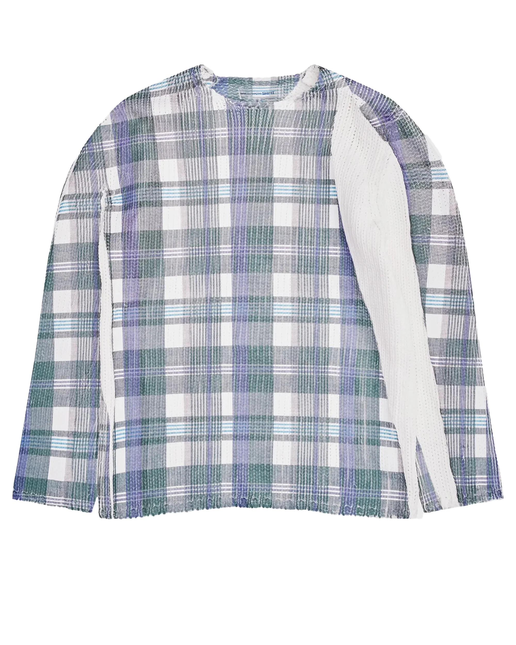 CDG SHIRT Kariert Bedruckter Strickpullover Violett Grau