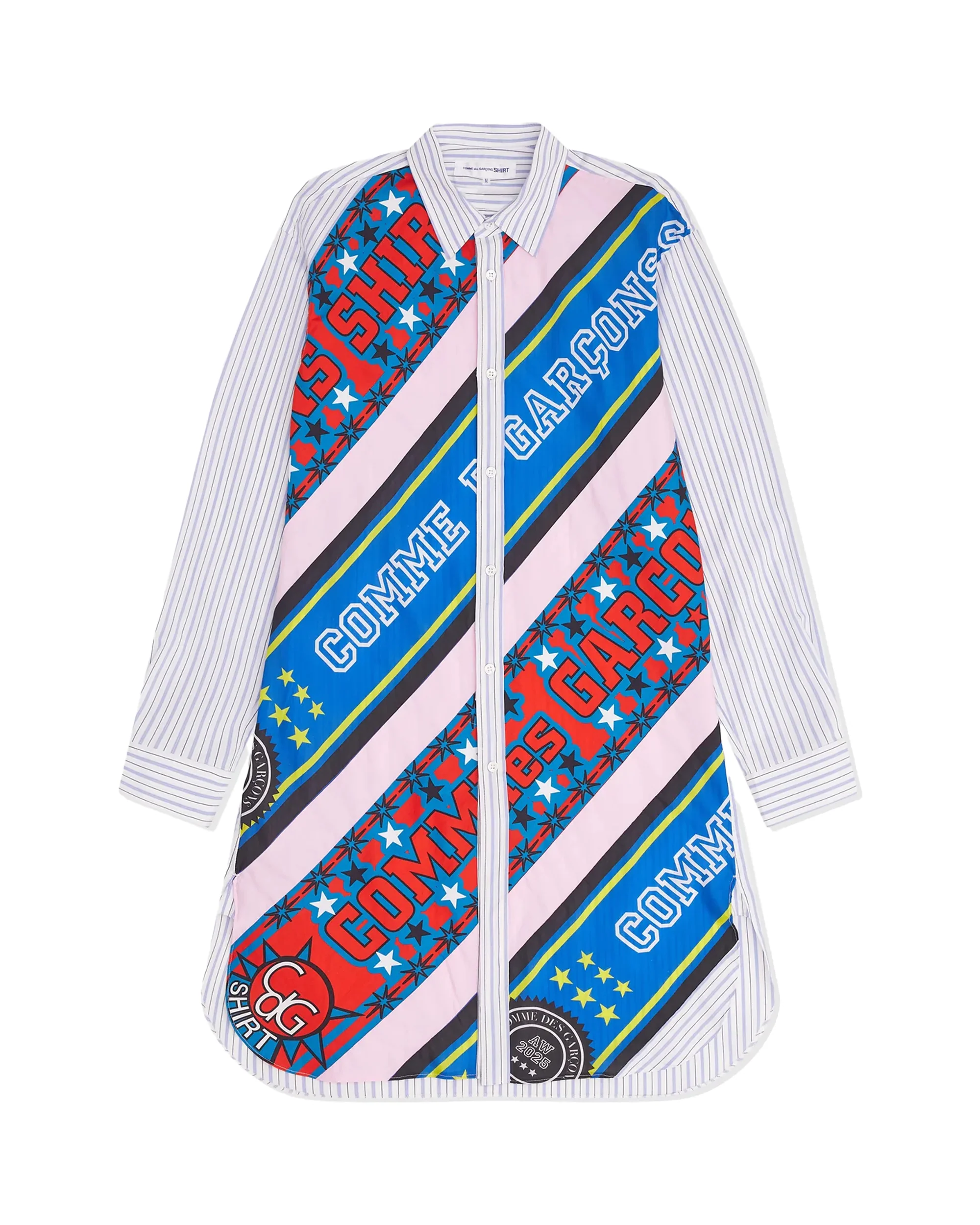 CDG SHIRT Langes gestreiftes Hemd mit Print